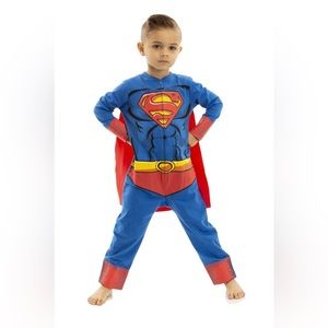 Superman 12M one piece costume/ PJs with removable attachable cape